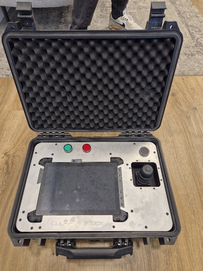 Control unit packed in a custom-fitted protective case