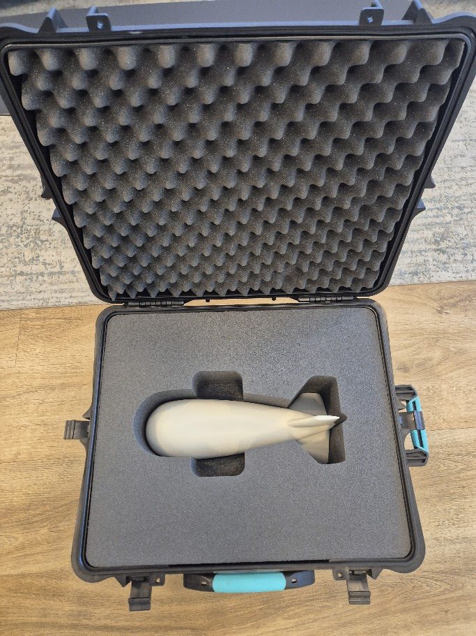 Sensitive component in a custom foam-lined case